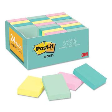 Post-it® Notes Original Pads In Beachside Cafe Colors, Value Pack, 1.38 X 1.88, 100 Notes-pad, 24 Pads-pack freeshipping - TVN Wholesale